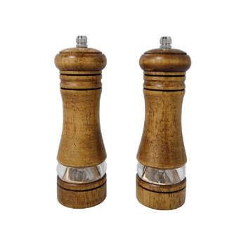 Pfeffermühle Manuelle Salzmühle holz Gewürzmühle Keramikmahlwerk 2er-Set Salz und Pfeffer Mühle Einstellbare Feinheit Höhe: 16,5 cm Retro