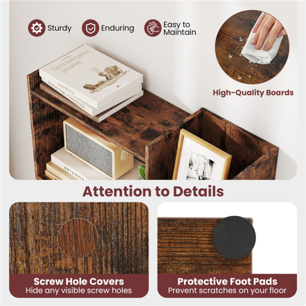 6层书架木制书架 -棕色（amazon shipping-发货，WALMART禁止销售）周末不发货-5