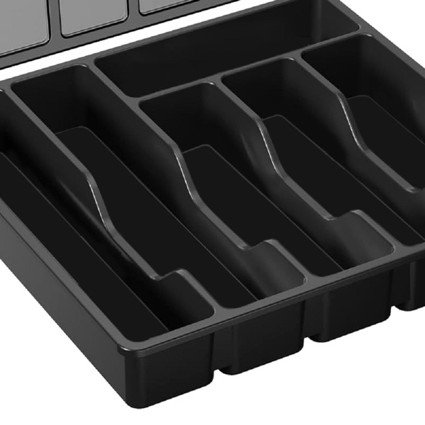 厨房抽屉盖餐具托盘Covered Utensil Tray Kitchen Drawer 带盖黑色-6