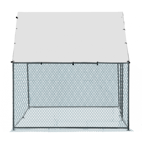 2*3*2m/6.5x9.8x6.5 ft 尖顶鸡舍 180gPE雨布 金属 铁鸡兔笼-6
