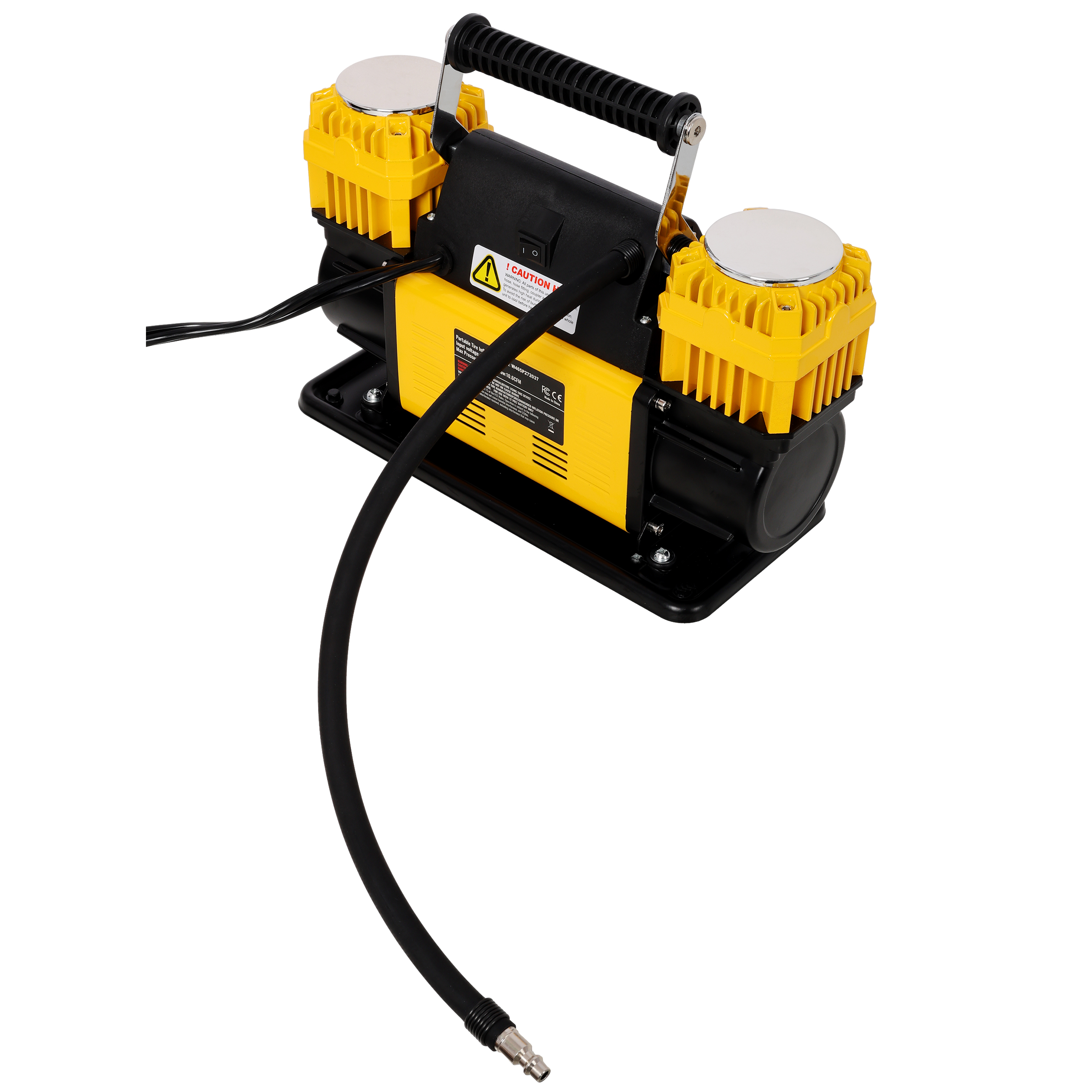 12V Dual Cylinder Heavy Duty Air Compressor, Tire Inflator with Pressure Gauge, Max 150 PSI view 3