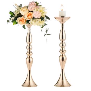 Metallic Vase Centerpiece Stands for Wedding Table Centerpiece Flower Arrangement Tall Pillar Candle Holder 2pcs