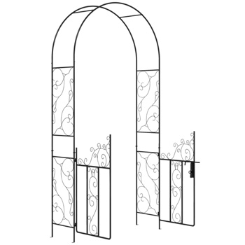 Steel Garden Arch with Gate ( Amazon Shipping)（Prohibited by WalMart）