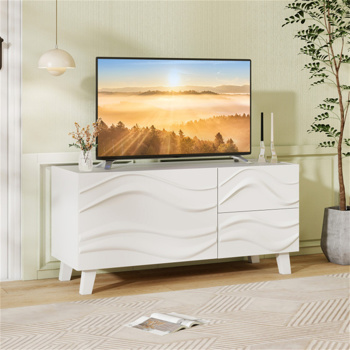 38 \\"x 14\\" white stylish TV cabinet with drawers