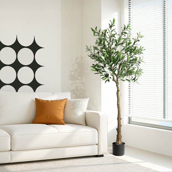 150cm 橄榄树 650叶片 26果 PVC 绢布 仿真树-7