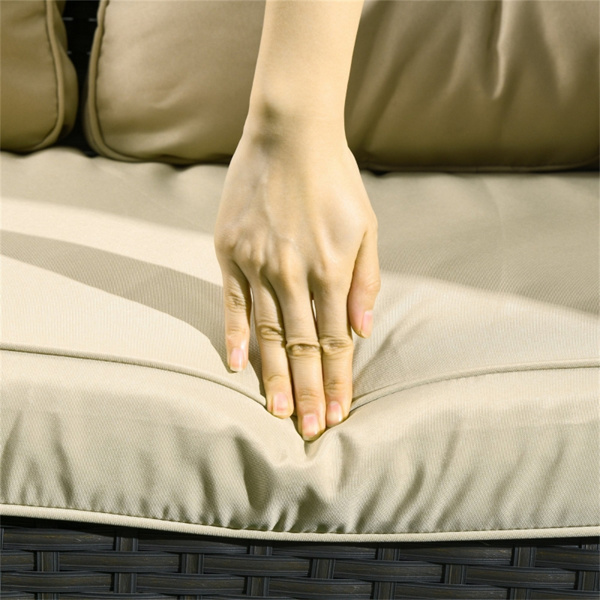 户外花园沙发 /外藤条沙发-浅灰色（周末不发货）-7