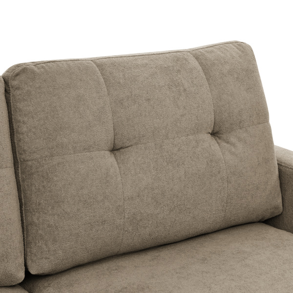 67.7英寸宽中世纪现代风格软垫簇绒双人沙发，带木质腿-7