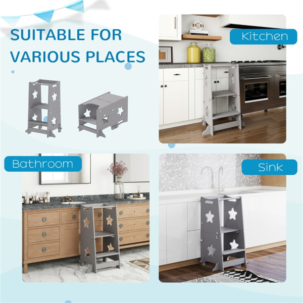 木制厨房踏步凳（周末不发货）（ Amazon Shipping）（WalMart禁售）-7