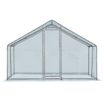 10 x 10 ft Large Metal Chicken Coop, Walk-in Poultry Cage Chicken Hen Run House with Waterproof Cover, Rabbits Cats Dogs Farm Pen for Outdoor Backyard Farm Garden