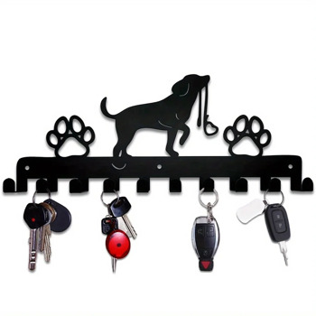 Cute Dog Metal Wall Hanging Storage Rack With Hooks, Durable Coat Holder For Keys, Hats,Home Decor,Hook for Wall, Iron Art, Coat Hanger.
