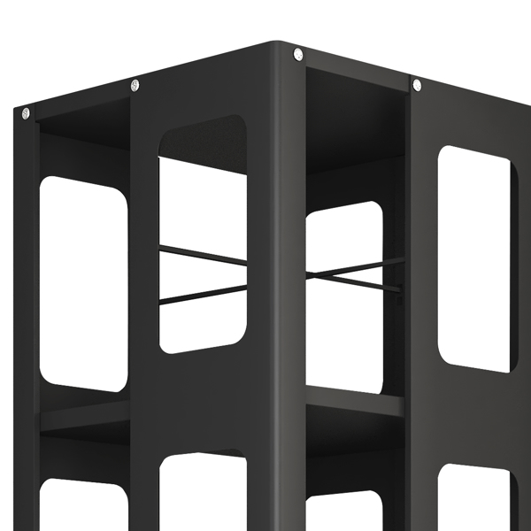 4 层全钢旋转书架，带 360° 轮子，大尺寸坚固宽敞书架，新款黑色书架，易于组装-8