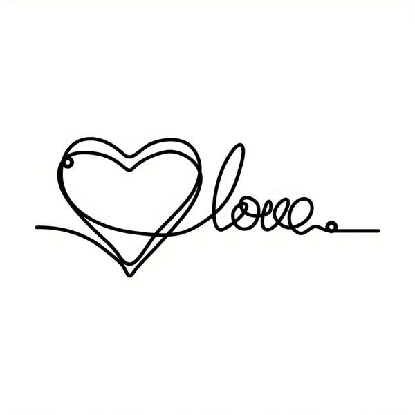 时尚的金属心爱墙装饰拥有极简主义的线条艺术-一个迷人的悬挂装饰，当代墙壁艺术为家庭（TikTok、temu下自提）-8