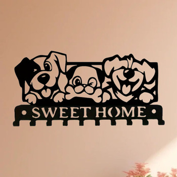 令人愉快的金属狗狗墙-固定钥匙架，复古风格的装饰挂钩，用于家庭，办公室，车辆的钥匙-一体式（TikTok、temu下自提）