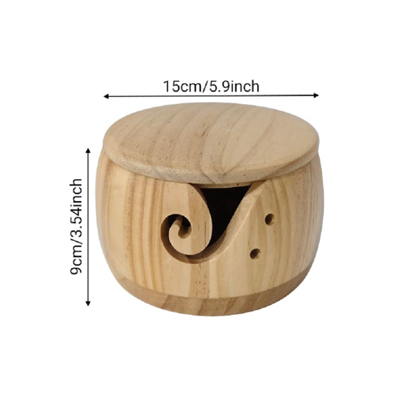 木质毛线碗纺织毛线收纳碗-2