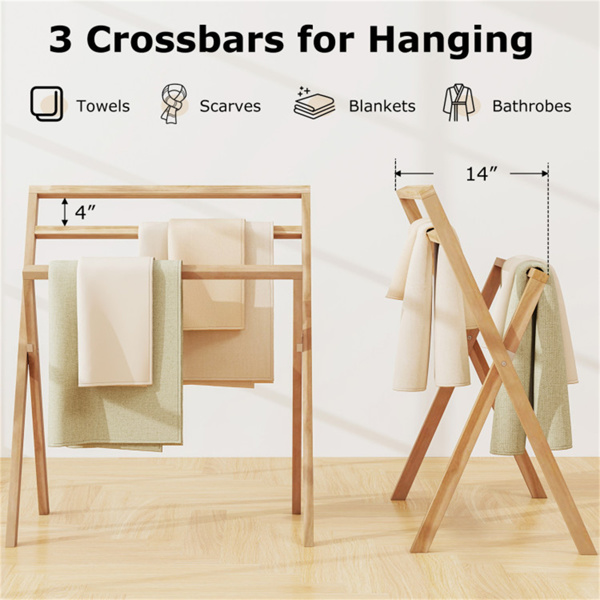 柚木毛巾架可折叠（amazon shipping-发货，WALMART/AMAZON禁止销售周末不发货-8