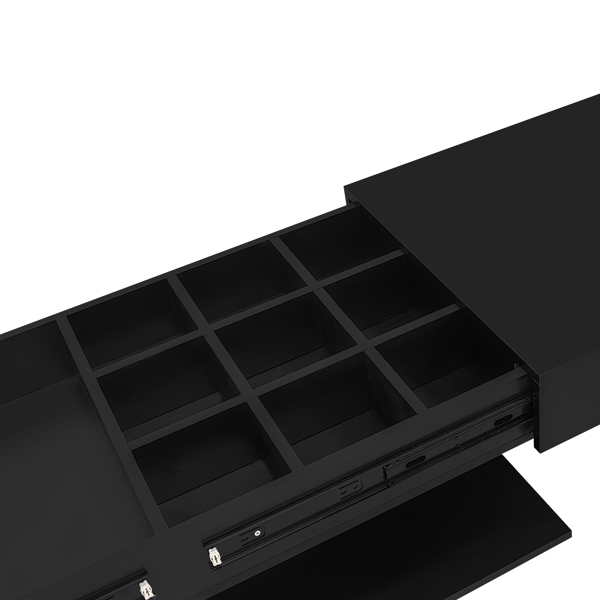 41.3''-76.7'' 可延伸咖啡桌，高效中央咖啡桌，带多个储物隔间，多功能可调节咖啡桌，带隐藏储物空间，适用于客厅-10