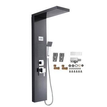 Stainless Steel Bathroom Shower Panel Rain Waterfall Spray with Handshower Kit