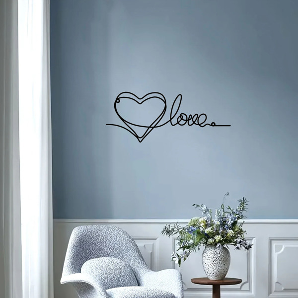 时尚的金属心爱墙装饰拥有极简主义的线条艺术-一个迷人的悬挂装饰，当代墙壁艺术为家庭（TikTok、temu下自提）-42