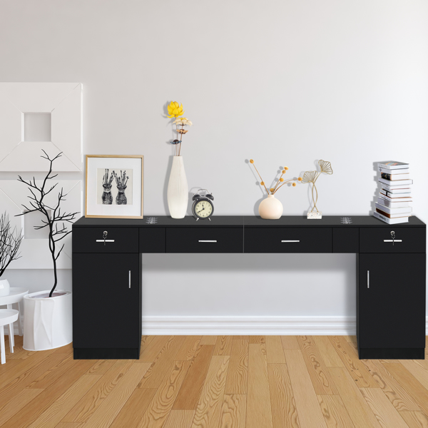 15厘E0刨花板麻面 2抽1锁1门3风筒 沙龙柜 N101 黑色【同款编码 63082170】-5