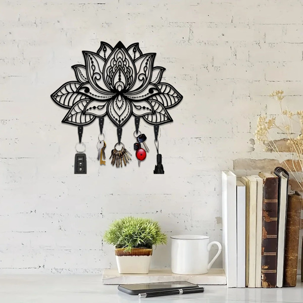 1pc当代金属壁挂式挂架：一个时尚的实用钩子。作为别致的装饰外套和收纳挂钩的理想选择，它提升了家庭和卧室墙壁装饰的风格，同时提供实用的收纳（TikTok、temu下自提）-2