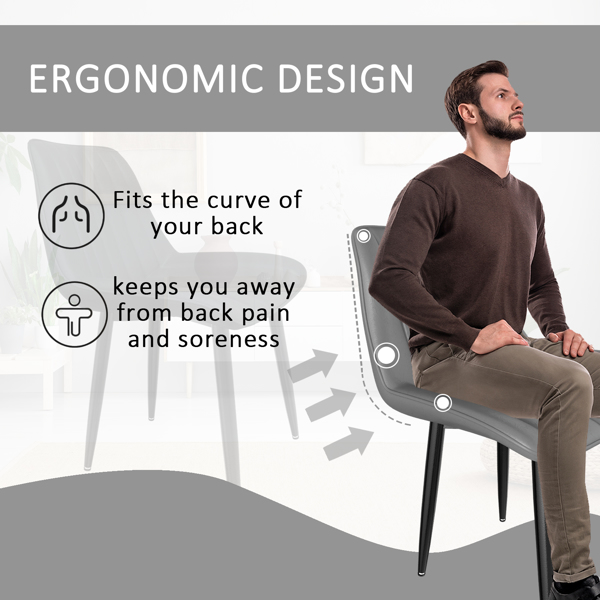 餐椅，现代厨房椅，北欧仿皮高背椅，适用于客厅厨房-6