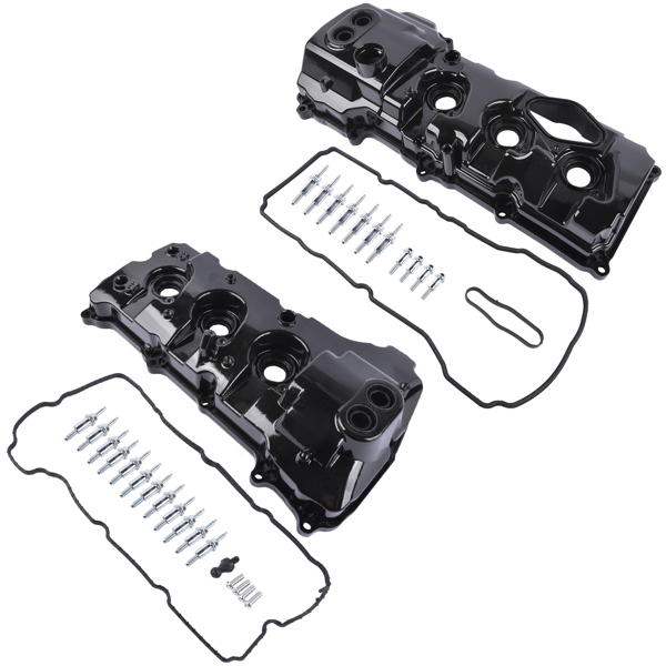 气门室盖 2PCS Left & Right Aluminum Engine Valve Cover w/ Gasket for 2015-2022 Ford Transit-150 250 350, 2015-2017 Ford Expedition Lincoln Navigator 3.5L V6-2