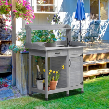  Garden Work Bench、Open Shelf Storage