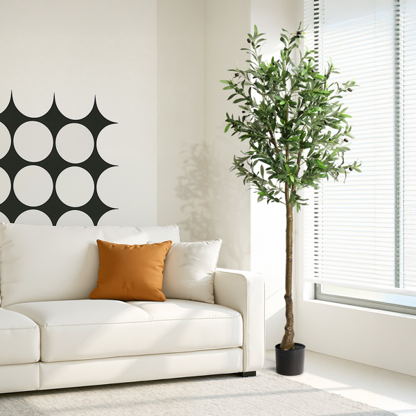 180cm 橄榄树 950叶片 38果 PVC 绢布 仿真树-7