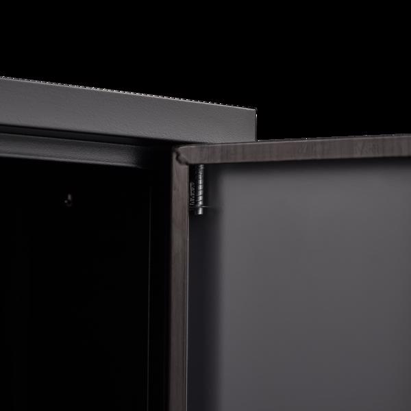 带锁门和可调节搁板的金属储物柜，折叠文件储物柜，适用于家庭办公室、学校、车库的折叠储物柜，黑色-16