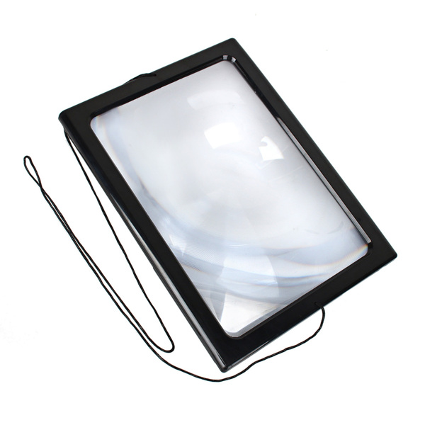 懒人支架式超薄led灯放大镜塑料材质A4纸阅读扩大镜-7