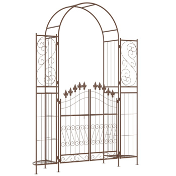 Steel Garden Arch with Gate ( Amazon Shipping)（Prohibited by WalMart）
