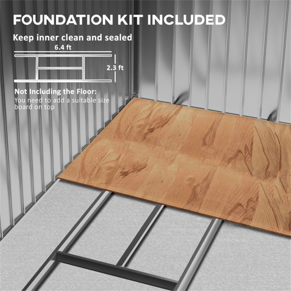 钢制仓库花园工具房7'x 4'白色-AS （ Amazon Shipping）（WalMart禁售）（周末不发货）-7