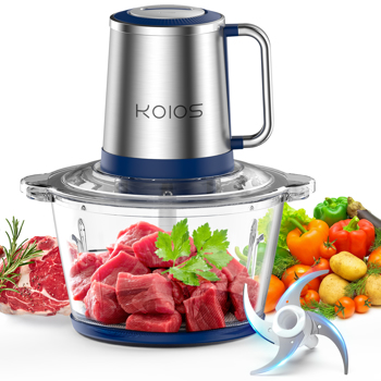 AMZ ban does not process orders on weekends.KOIOS Food Processor & Meat Grinder, 8 Cup Food Processor Mini Electric, 2L 300W Food Chopper for Kitchen, Vegetable, Onion, Salad, Baby Food, Fruit, Nuts
