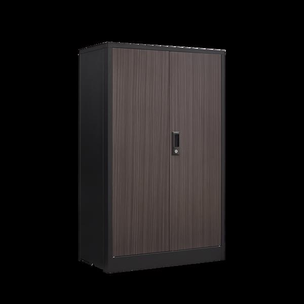 带锁门和可调节搁板的金属储物柜，折叠文件储物柜，适用于家庭办公室、学校、车库的折叠储物柜，黑色-8