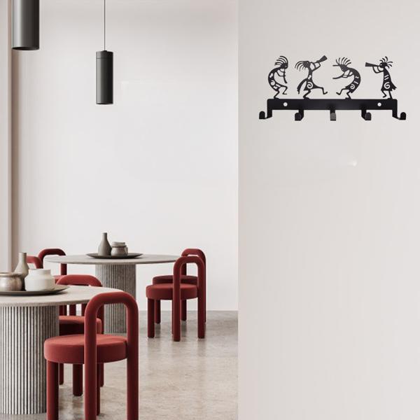 顶部缺口壁挂式衣架。复古黑色金属钥匙扣挂钩大衣，帽子和衣服是一个优质时尚的壁挂为您的家（TikTok、temu下自提）-3