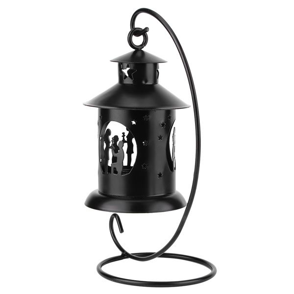 情侣镂空烛台摩洛哥复古婚庆情侣蜡烛台工艺品烛台摆件黑色-5