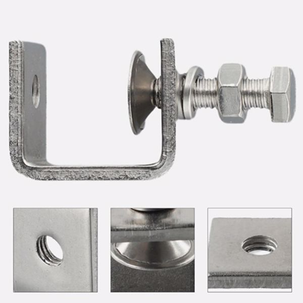 304不锈钢老虎夹U型C型夹卡扣钢结构钢管方管方形固定夹卡箍抱箍（8个）-12