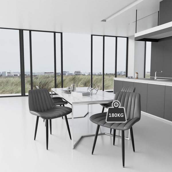 餐椅，现代厨房椅，北欧仿皮高背椅，适用于客厅厨房-7