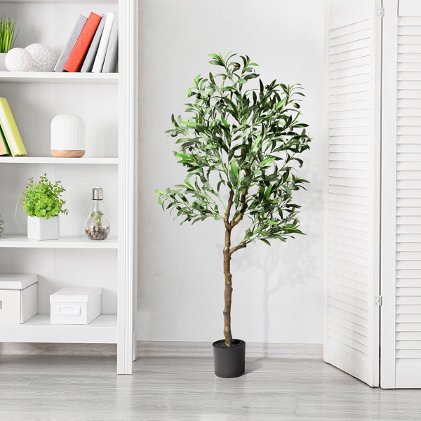 120cm 橄榄树 550叶片 22果 PVC 绢布 仿真树-8