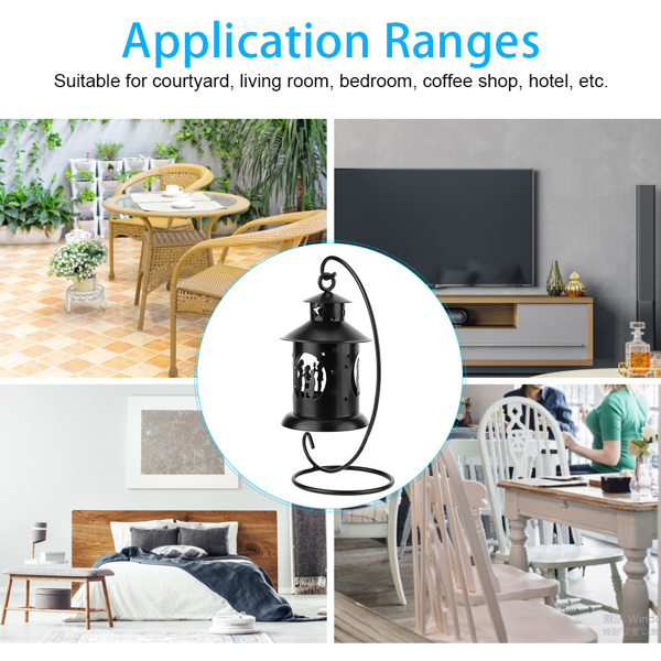 情侣镂空烛台摩洛哥复古婚庆情侣蜡烛台工艺品烛台摆件黑色-3