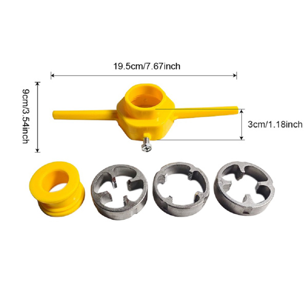 6件套水管板牙pvc塑料管板牙4分6分1寸厂家爆款出口丝锥扳手套装 6件套板牙套装_M4-2