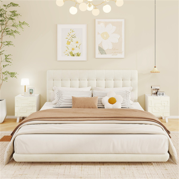 白色现代床头柜，带抽屉（amazon shipping-发货，WALMART禁止销售）-7