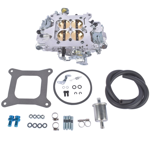 化油器 Billet Aluminum 4 Barrel Double Pumper Race Carburetor 650 CFM BR-67199 Gasoline Square Bore No Choke Mechanical Down-Leg Silver-3