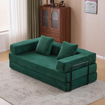 Floor Couch,Compression Sofa,Convertible Floor Sofa Bed-with Pillow Back Support Armrest,Comfy Futon Couch Lounge Sleeper Bed,Corduroy Fabric,for Living Room Bedroom
