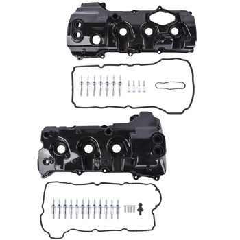 2PCS Left & Right Aluminum Engine Valve Cover w/ Gasket for 2015-2022 Ford Transit-150 250 350, 2015-2017 Ford Expedition Lincoln Navigator 3.5L V6
