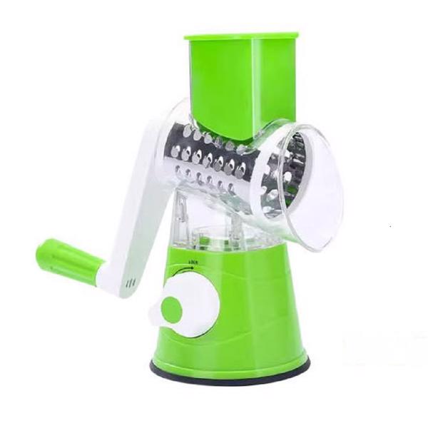 手动蔬菜机刨丝器切片机滚筒式切菜器 绿色-2