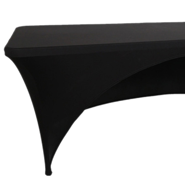 6FT长方形户外婚庆纯色会议桌布桌罩 黑色-3