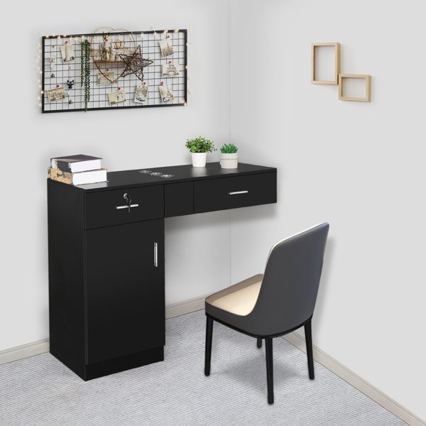 15厘E0刨花板麻面 2抽1锁1门3风筒 沙龙柜 N101 黑色【同款编码 63082170】-12