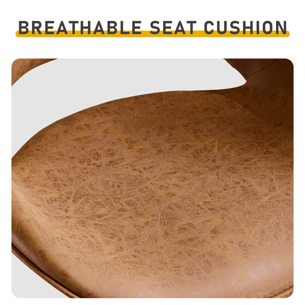 2pcs 镂空靠背 PU 喷塑曲铁脚 吧椅凳 棕色 带转-8