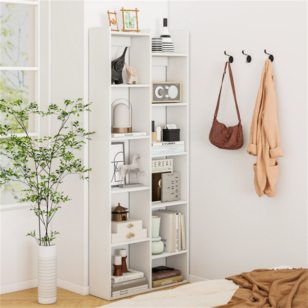 25.5英寸x 8英寸x 64英寸木制书架，带防翻倒套件-白色（amazon shipping-发货，WALMART禁止销售）周末不发货-2